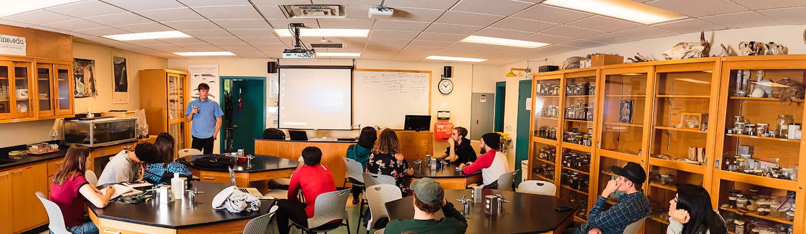 Classroom with teacher speaking