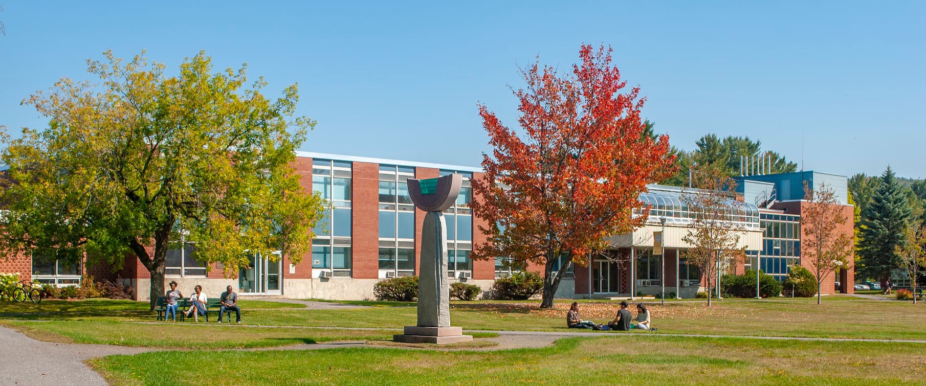 University of Maine at Fort Kent's campus quad in autumn