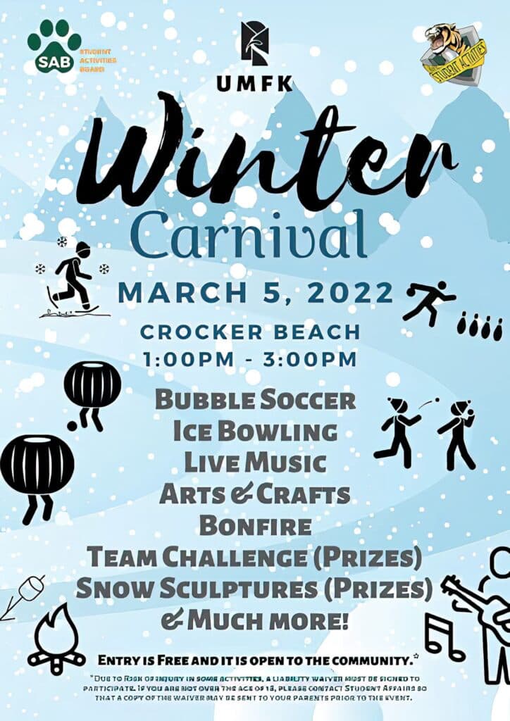 umfk winter carnival flyer for 2022