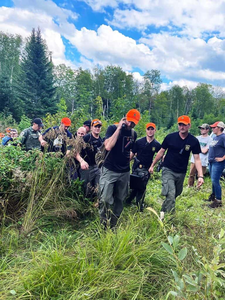 UMFK Conservation Law Enforcement students assist a team during a live search and rescue operation
