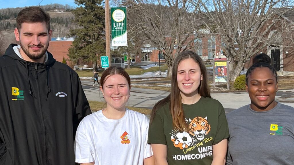 Photo of the four students - Daniel Franz, Anna Mclaughlin, Alexis Violette, and Georgia Burton - selected for the Bengal Executives program.