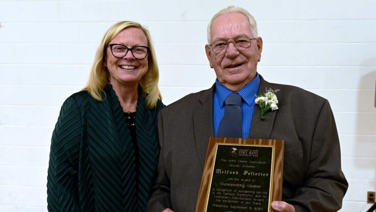UMFK President and Provost Deb Hedeen and Melford Pelletier