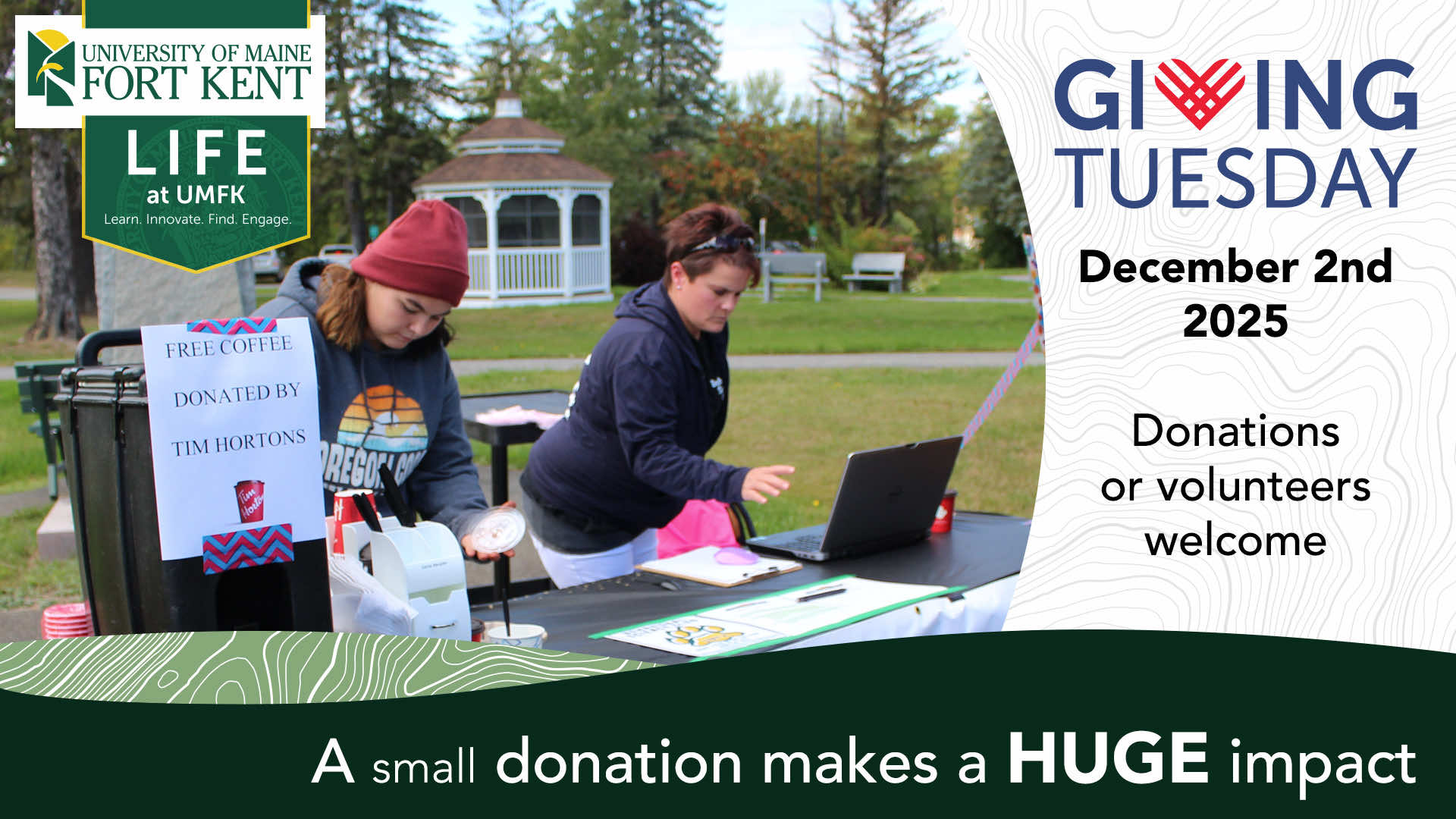 Giving Tuesday - December 2, 2025. Donations and volunteers welcome! A small donation makes a huge impact!